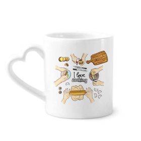 Dıythinker 350 ml I love cooking Dumplings Patates Kupaları Seramik Kupa
