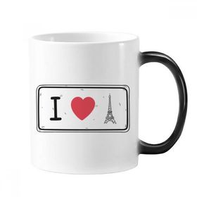 Dıythinker 350 ml I Love Eyfel Kulesi Kelimeler Desen Renk Kupa