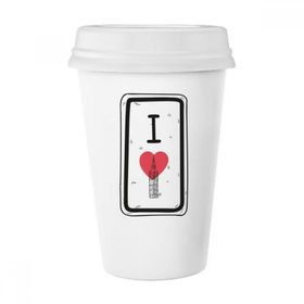 Dıythinker 350 ml I Love London Kelimeler Desenli Klasik Kupa Beyaz Çömlekçilik Seramik Kupa