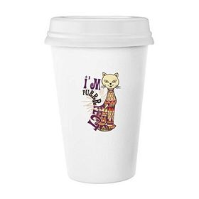 Dıythinker 350 ml I'M Perfect Slogan Renkli Kedi Koruyucu Hayvan Hayvan Hayvan Sevgili Klasik Kupa