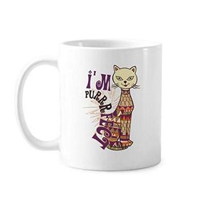 Dıythinker 350 ml I'M Perfect Slogan Renkli Kedi Koruyucu Hayvan Hayvan Sevgili Klasik Kupa