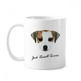 Dıythinker 350 ml Jack Russell Terrier Köpek Evcil Hayvan Klasik Beyaz Çömlek Seramik Saplı Kupa