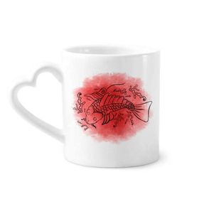 Dıythinker 350 ml Japon Kültürü Japon Balığı İllüstrasyon Kupaları Seramik Kupa