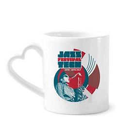 Dıythinker 350 ml Jazz Festival Tean Müzik Desenli Kupaları Seramik Kupa