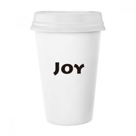 Dıythinker 350 ml Joy Word İlham Verici Sözler Klasik Beyaz Çömlek Seramik Kupa