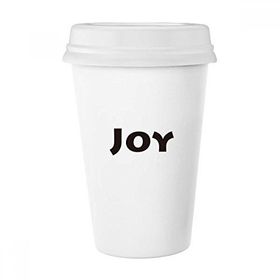 Dıythinker 350 ml Joy Word İlham Verici Sözler Klasik Beyaz Çömlek Seramik Kupa
