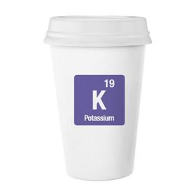 Dıythinker 350 ml K Potasyum Kimyasal Element Chem Klasik Kupa Beyaz Çömlekçilik Seramik Kupa