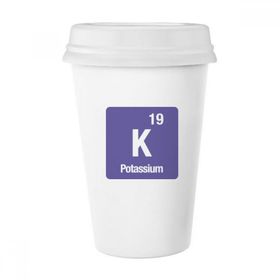 Dıythinker 350 ml K Potasyum Kimyasal Element Chem Klasik Kupa Beyaz Çömlekçilik Seramik Kupa