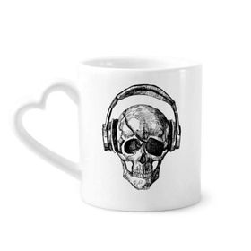 Dıythinker 350 ml Kafatası Kulaklık Müzik Çılgın Desenli Kupaları Seramik Kupa