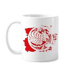 Dıythinker 350 ml Kağıt Kesimli Sıçan Hayvan Çin Zodyak Sanatı Boya Fırçası Kupa Beyaz Seramik Kupa