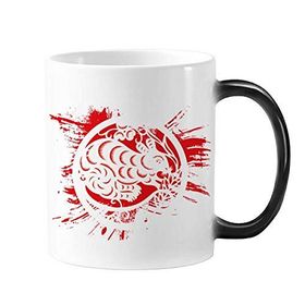 Dıythinker 350 ml Kağıt Kesimli Sıçan Hayvan Çin Zodyak Sanatı Değişen Renk Şekil Değiştiren Isıya Duyarlı Kulplu Kupa