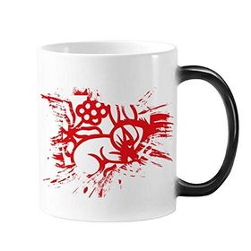 Dıythinker 350 ml Kağıt Kesimli Tavşanlar Hayvan Çin Zodyak Değişen Renk Kupa