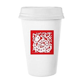 Dıythinker 350 ml Kağıt Kesimli Yılan Hayvan Çin Zodyak Klasik Kupa
