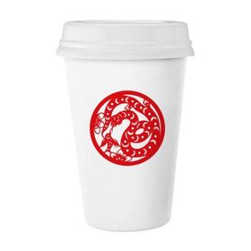Dıythinker 350 ml Kağıt Kesimli Yılan Hayvan Çin Zodyak Sanatı Klasik Kupa