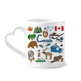 Dıythinker 350 ml Kanada Landscap Hayvanlar Ulusal Bayrak Kupaları Seramik Kupa