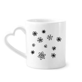 Dıythinker 350 ml Kar Tanesi Hava Elle Boyanmış Desen Kupaları Seramik Kupa