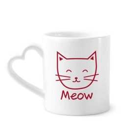 Dıythinker 350 ml Kedi Miyav Basit Koruyucu Hayvan Kupaları Seramik Kupa