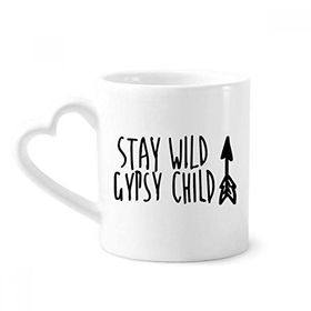 Dıythinker 350 ml Keep Wild Gypsy Çocuk Alıntı Kupaları Seramik Kupa
