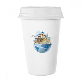 Dıythinker 350 ml Kent Simgesi Küresel Seyahat Seyahati Yunanistan Ege Deniz Uçakı Klasik Kupa