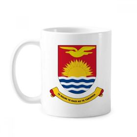 Dıythinker 350 ml Kiribati Okyanusya Ulusal Amblemi Klasik Kupa Beyaz Çömlekçilik Seramik Kupa