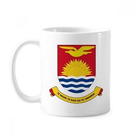 Dıythinker 350 ml Kiribati Okyanusya Ulusal Amblemi Klasik Kupa Beyaz Çömlekçilik Seramik Kupa