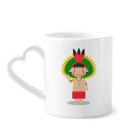 Dıythinker 350 ml Kırmızı Amazon Brezilya Venezuela Çizgi Film Kupaları Seramik Kupa