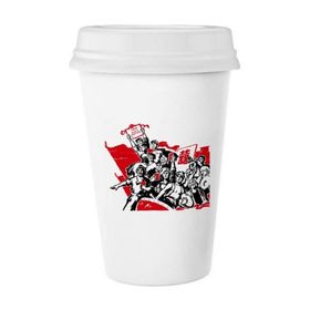 Dıythinker 350 ml Kırmızı Bayrak Mao Zedong Sözleri Kırmızı Çin Klasik Kupa