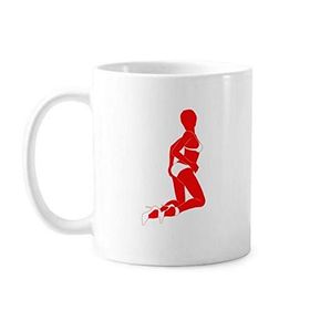 Dıythinker 350 ml Kırmızı Bikini Güzellik Kadın Klasik Kupa Beyaz Çömlekçilik Seramik Kupa