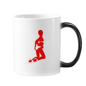 Dıythinker 350 ml Kırmızı Bikini Güzellik Kadın Renk Değiştiren Kupa