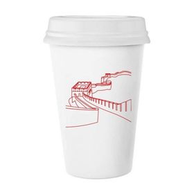 Dıythinker 350 ml Kırmızı Harika Duvar Deseni Çin Klasik Kupa Beyaz Çömlekçilik Seramik Kupa