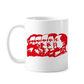 Dıythinker 350 ml Kırmızı Markizm Sandalye Mao Çin Klasik Kupa Beyaz Çömlekçilik Seramik Kupa