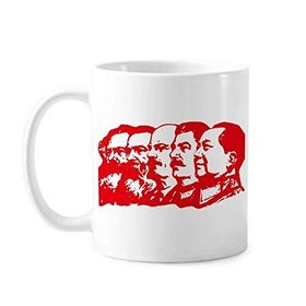 Dıythinker 350 ml Kırmızı Markizm Sandalye Mao Çin Klasik Kupa Beyaz Çömlekçilik Seramik Kupa