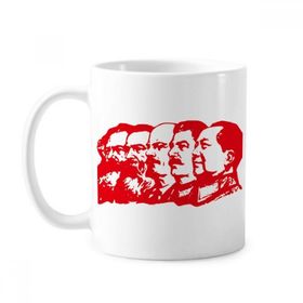 Dıythinker 350 ml Kırmızı Markizm Sandalye Mao Çin Klasik Kupa Beyaz Çömlekçilik Seramik Kupa