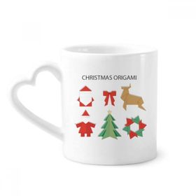 Dıythinker 350 ml Kırmızı Soyut Noel Origami Desenli Kupaları Seramik Kupa