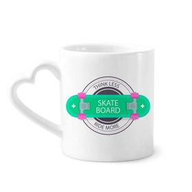 Dıythinker 350 ml Kış Spor Kaykay Çizgi Film Desenli Kupaları Seramik Kupa