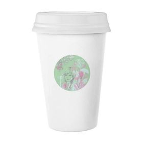 Dıythinker 350 ml Kız Çiçekleri Karahindiba Kanatları Klasik Kupa Beyaz Çömlekçilik Seramik Kupa