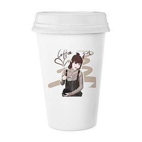Dıythinker 350 ml Kız Figür Sanat Tasarım İllüstrasyon Klasik Kupa