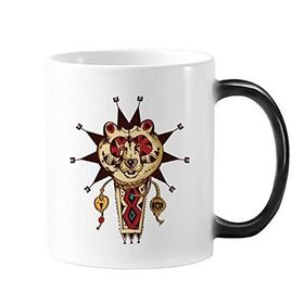 Dıythinker 350 ml Kızılderili Kızılderili Ayı Totem Ulusal Kurban Değişen Renk Kupa