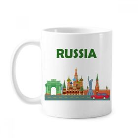 Dıythinker 350 ml Kremlin Heykel Rusya Grafiti Klasik Kupa Beyaz Çömlekçilik Seramik Kupa