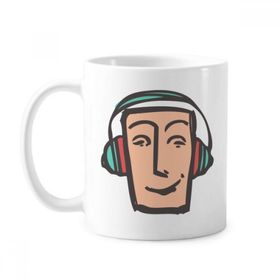 Dıythinker 350 ml Kulaklık Soyut Yüz Eskiz İfadeleri Online Sohbet Klasik Kupa