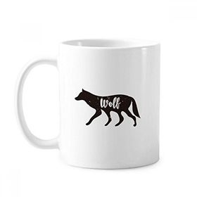 Dıythinker 350 ml Kurt Siyah ve Beyaz Hayvan Klasik Kupa