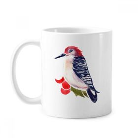Dıythinker 350 ml Kuş Hayvan Magpie Redhead Klasik Beyaz Çömlekçilik Seramik Saplı Kupa