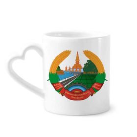 Dıythinker 350 ml Laos Asya Ulusal Amblem Kupaları Seramik Kupa