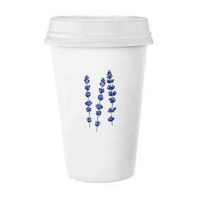 Dıythinker 350 ml Lavanta Çiçek Bitki Mavi Klasik Kupa