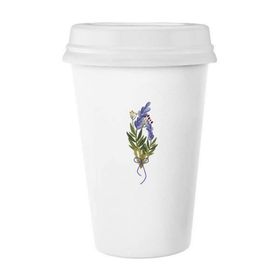 Dıythinker 350 ml Lavanta Çiçek Bitki Mavi Klasik Kupa