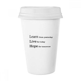 Dıythinker 350 ml Learn Live Hope Alıntı Klasik Kupa Beyaz Çömlekçilik Seramik Kupa