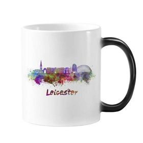 Dıythinker 350 ml Leicester Britanya Country City Suluboya İllüstrasyon Değişen Renk Kupa