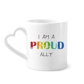 Dıythinker 350 ml LGBT Gökkuşağı Bayrağı Gururlu Ally Kupaları Seramik Kupa