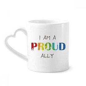 Dıythinker 350 ml LGBT Gökkuşağı Bayrağı Gururlu Ally Kupaları Seramik Kupa