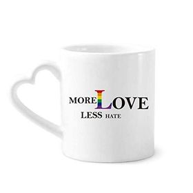 Dıythinker 350 ml LGBT Gökkuşağı Bayrağı More Love Less Hate Kupaları Seramik Kupa